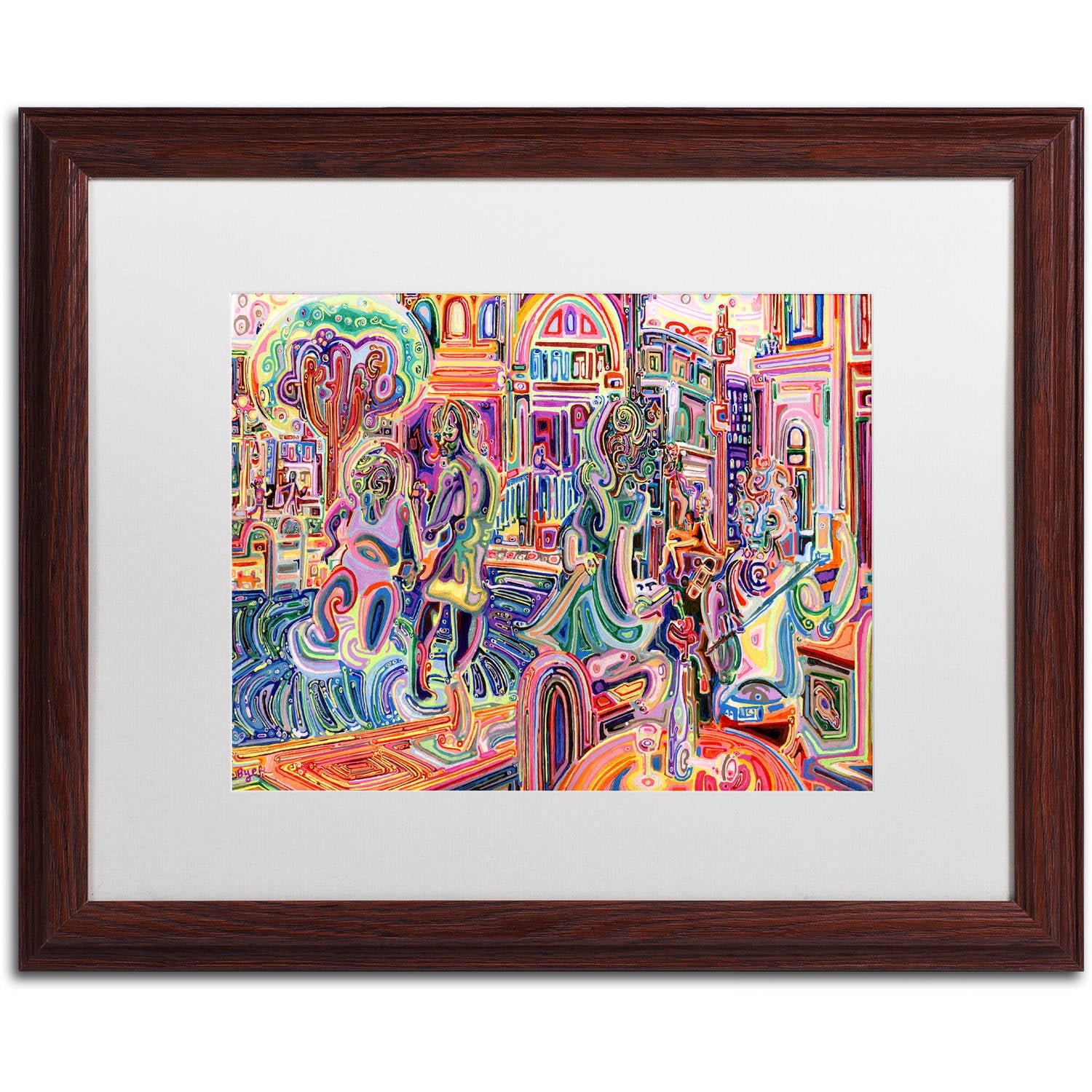 Trademark Fine Art "Cells" Canvas Art by Josh Byer, White Matte, Wood Frame