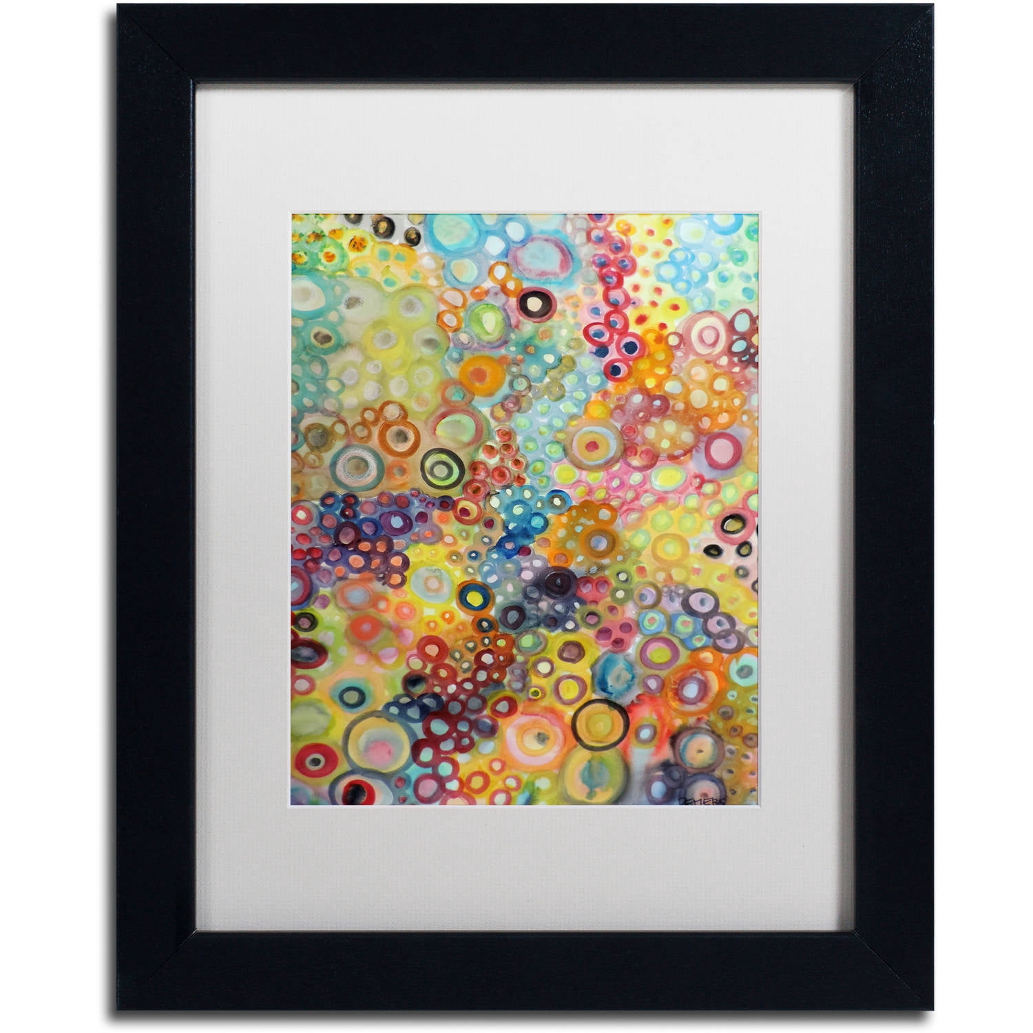 Trademark Fine Art "Cellulaires" Canvas Art by Sylvie Demers, White Matte, Black Frame