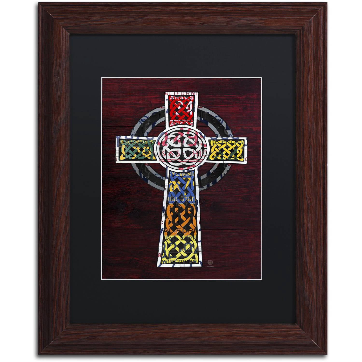 Trademark Fine Art 'Celtic Cross' Canvas Art by Design Turnpike, Black Matte, Wood Frame