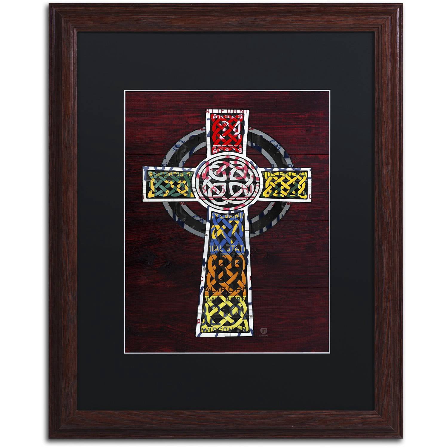 Trademark Fine Art 'Celtic Cross' Canvas Art by Design Turnpike, Black Matte, Wood Frame