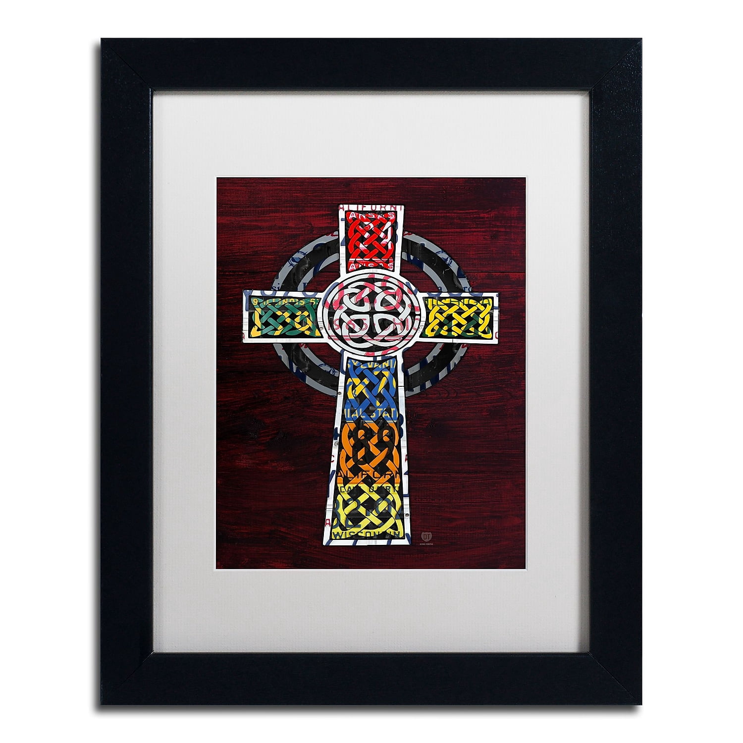 Trademark Fine Art 'Celtic Cross' Canvas Art by Design Turnpike, White Matte, Black Frame