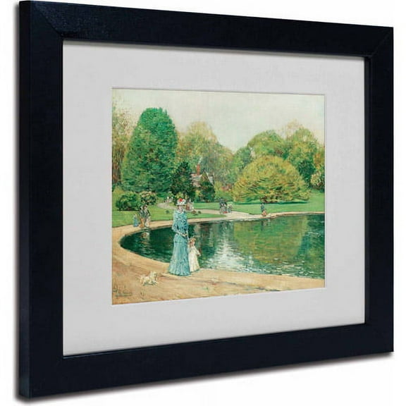 Trademark Fine Art "Central Park" Canvas Art by Childe Hassam, Black Frame