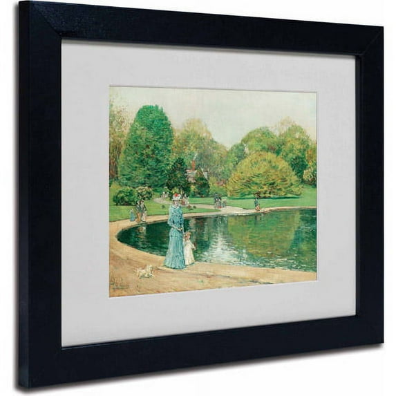 Trademark Fine Art "Central Park" Canvas Art by Childe Hassam, Black Frame