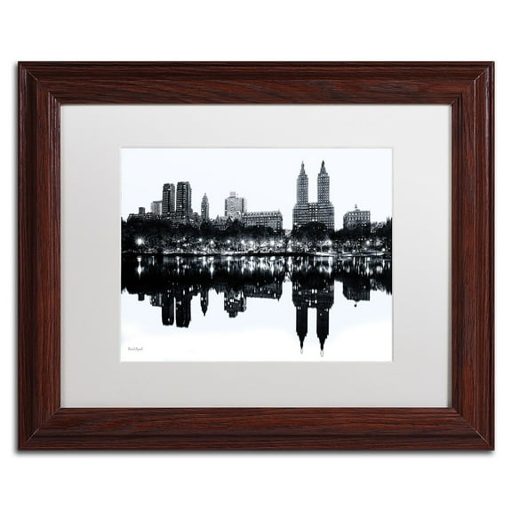 Trademark Fine Art "Central Park West II" Canvas Art by David Ayash, White Matte, Wood Frame