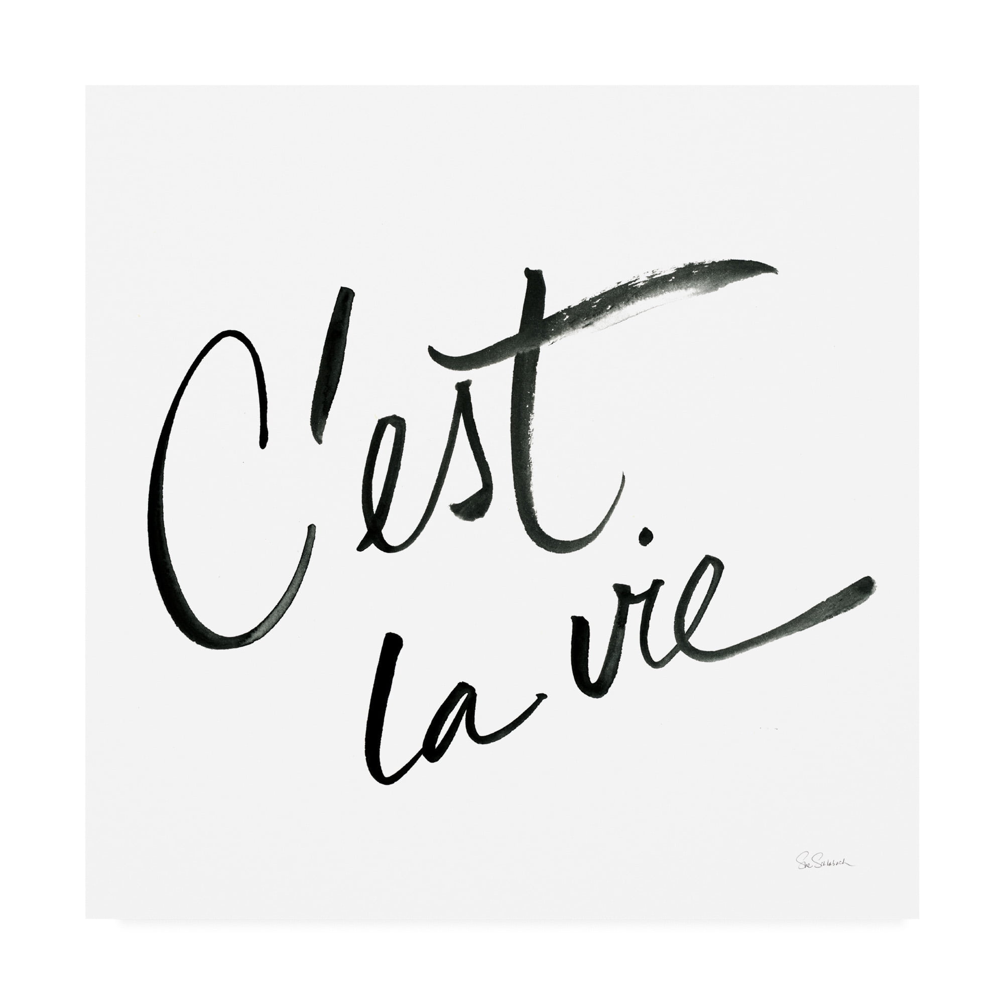Trademark Fine Art 'Cest La Vie White' Canvas Art by Sue Schlabach