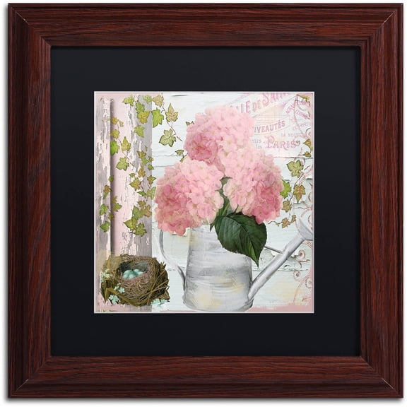 Trademark Fine Art "Chalet d'Ete Hydrangea" Canvas Art by Color Bakery Black Matte, Wood Frame