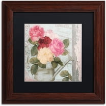 Trademark Fine Art "Chalet d'Ete Roses" Canvas Art by Color Bakery Black Matte, Wood Frame