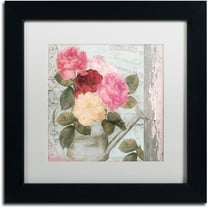 Trademark Fine Art "Chalet d'Ete Roses" Canvas Art by Color Bakery White Matte, Black Frame