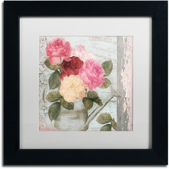 Trademark Fine Art "Chalet d'Ete Roses" Canvas Art by Color Bakery White Matte, Black Frame
