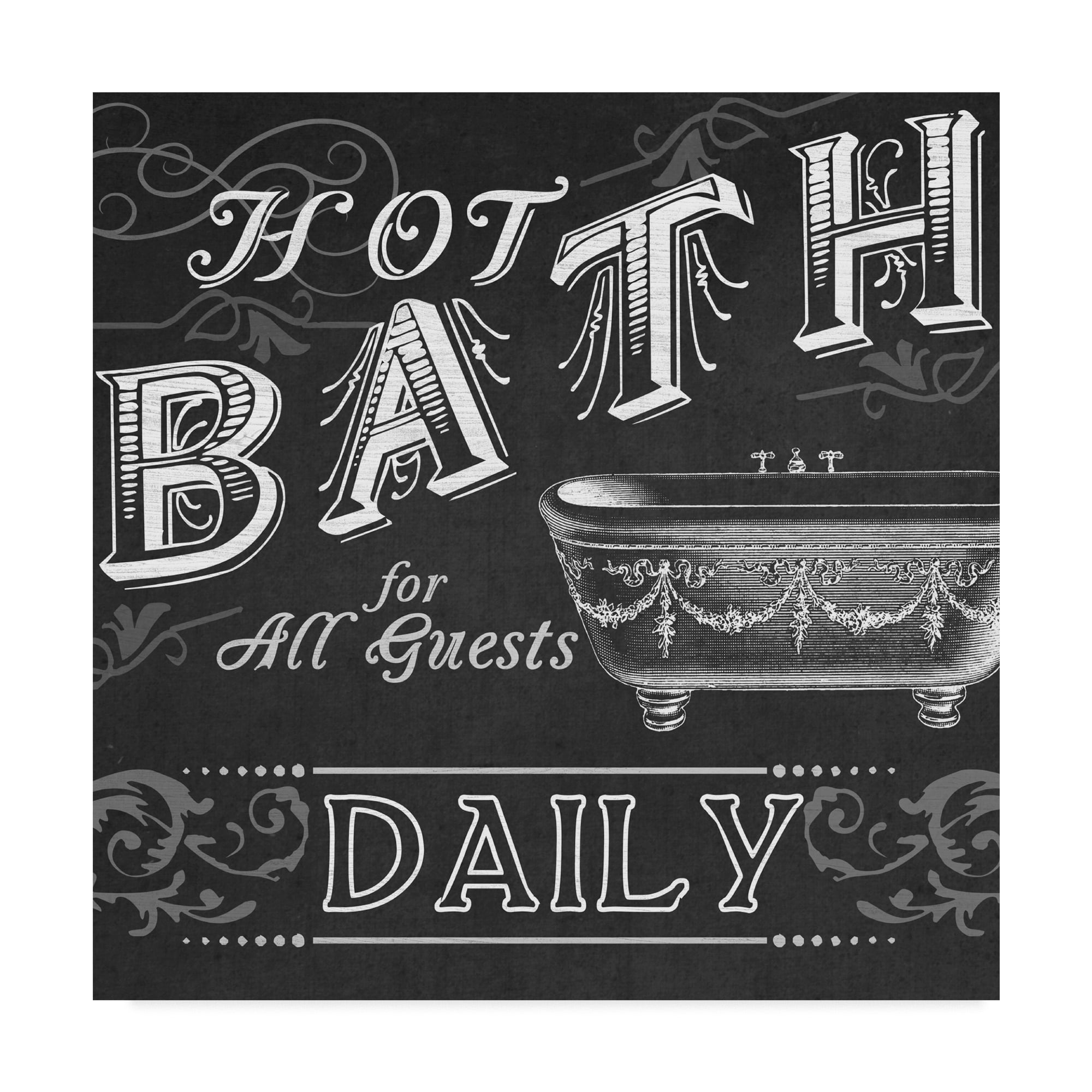 Trademark Fine Art 'Chalkboard Bath Signs II' Canvas Art by June Erica Vess