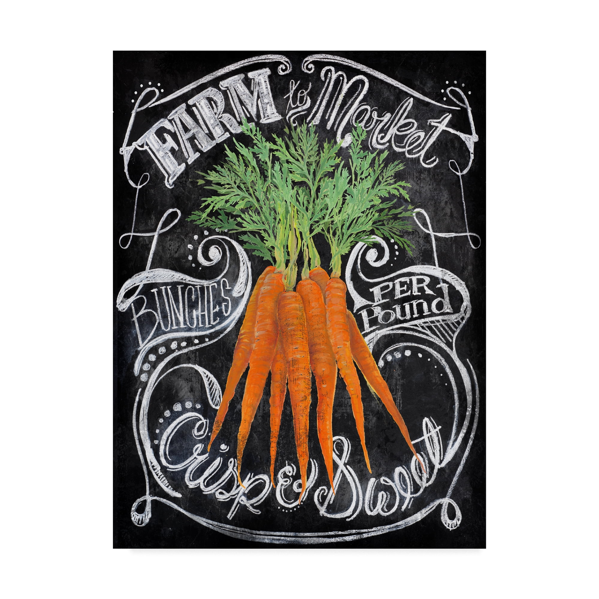 Trademark Fine Art 'Chalkboard Carrots' Canvas Art by Art Licensing Studio