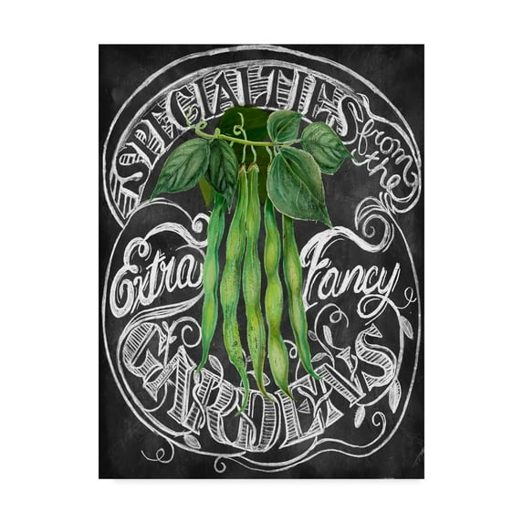 Trademark Fine Art 'Chalkboard Green Beans' Canvas Art by Art Licensing Studio