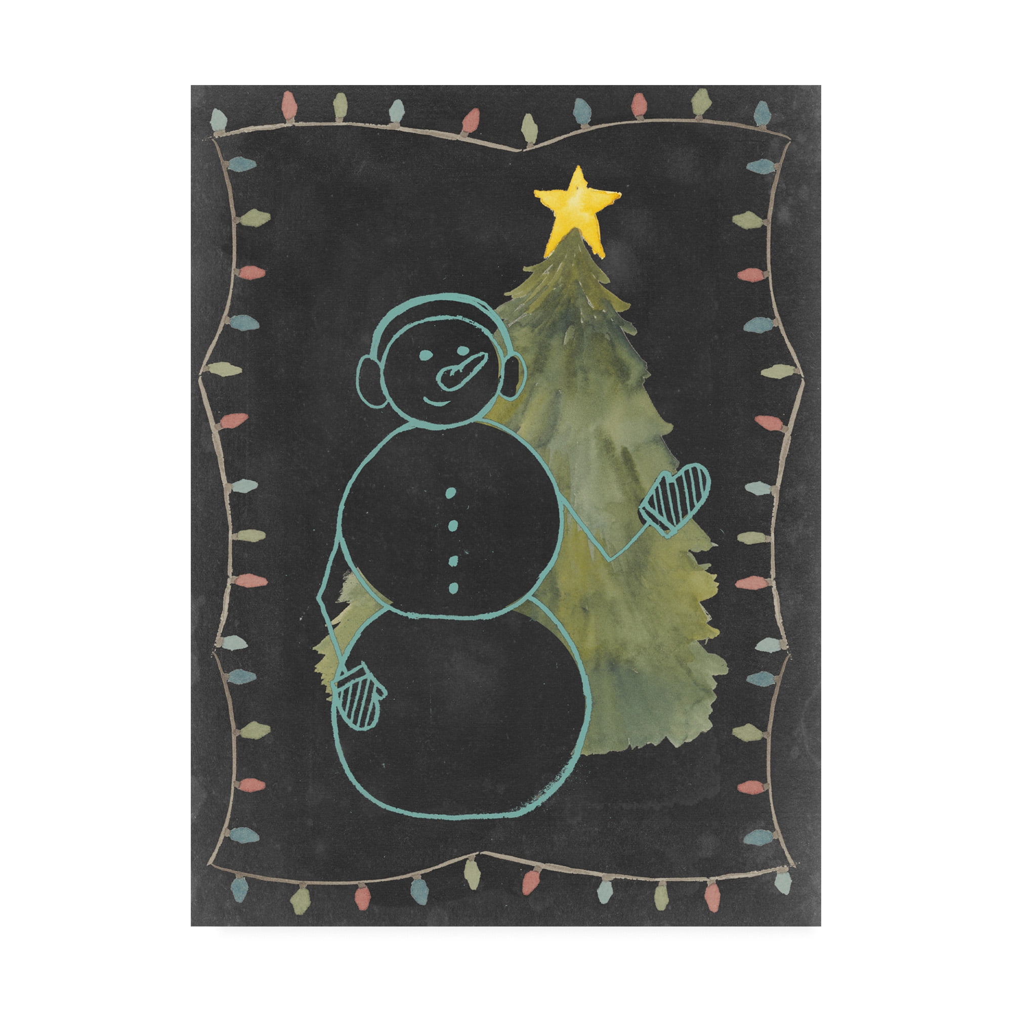 Trademark Fine Art 'Chalkboard Snowman II' Canvas Art by Grace Popp