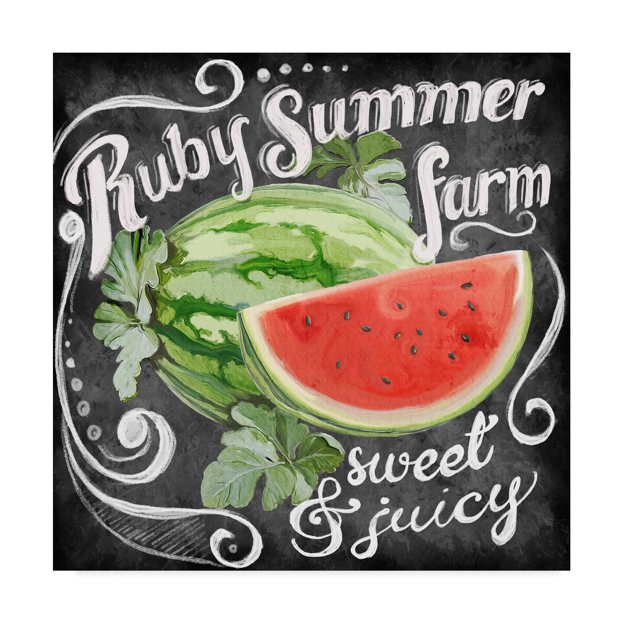 Trademark Fine Art 'Chalkboard Watermelon' Canvas Art by Art Licensing Studio