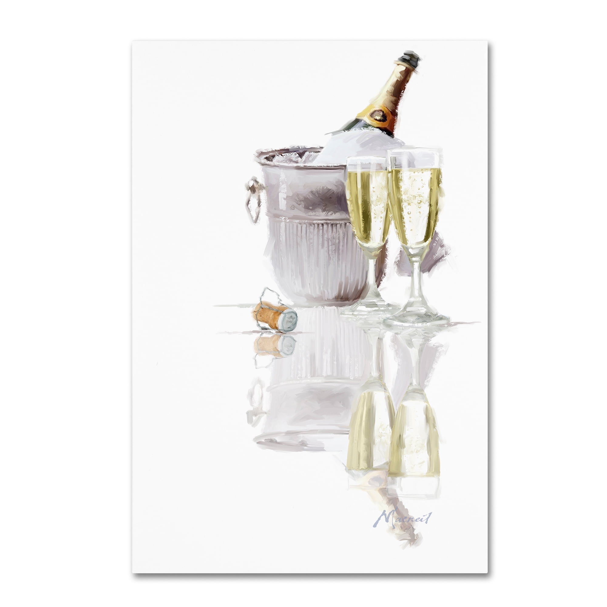 Champagne Celebration White Canvas Art by The Macneil Studio
