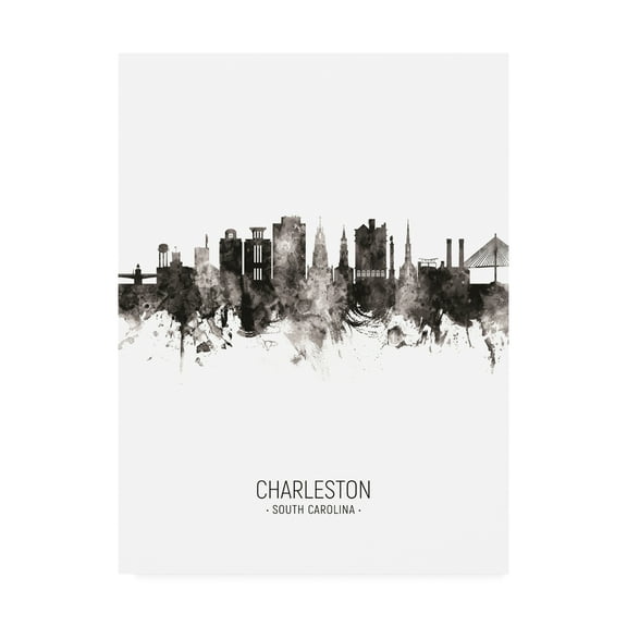 Trademark Fine Art 'Charleston South Carolina Skyline Portrait II' Canvas Art by Michael Tompsett