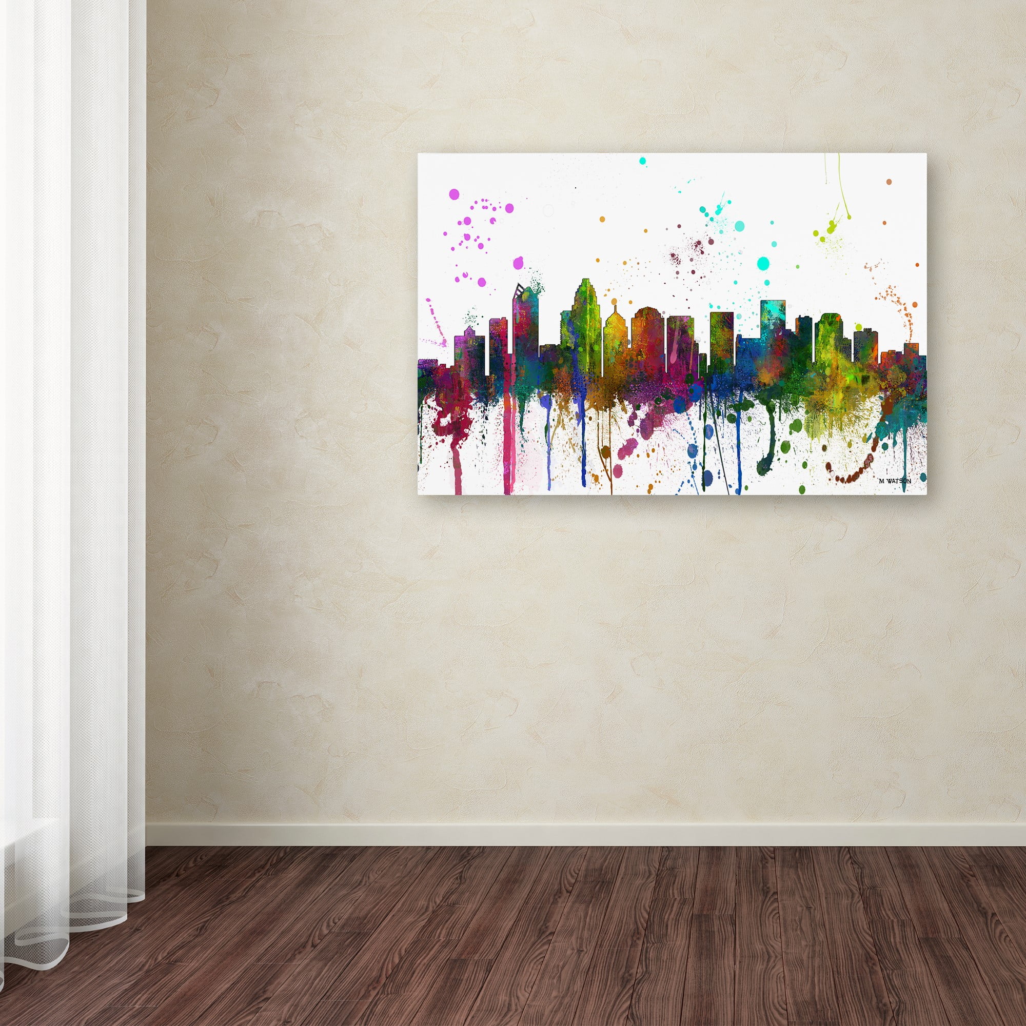 Trademark Fine Art "Charlotte NC Skyline Mclr-1" Canvas Art by Marlene Watson