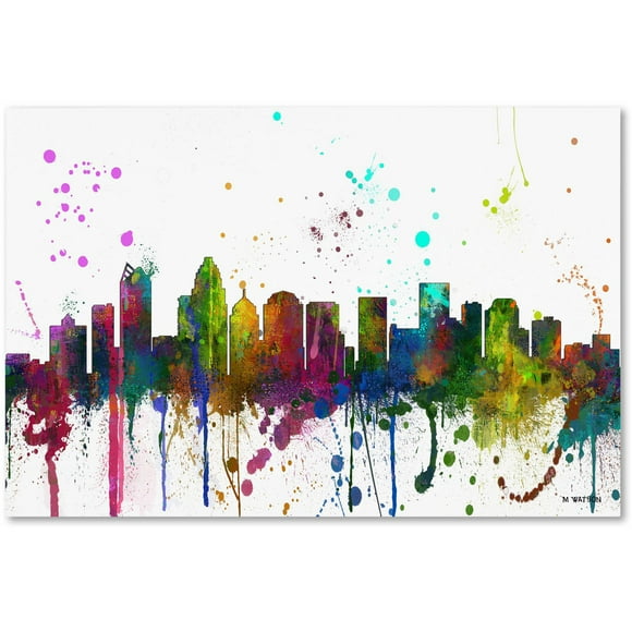 Trademark Fine Art "Charlotte NC Skyline Mclr-1" Canvas Art by Marlene Watson