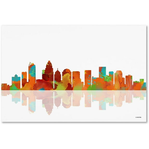 Trademark Fine Art "Charlotte North Carolina Skyline" Canvas Art by Marlene Watson