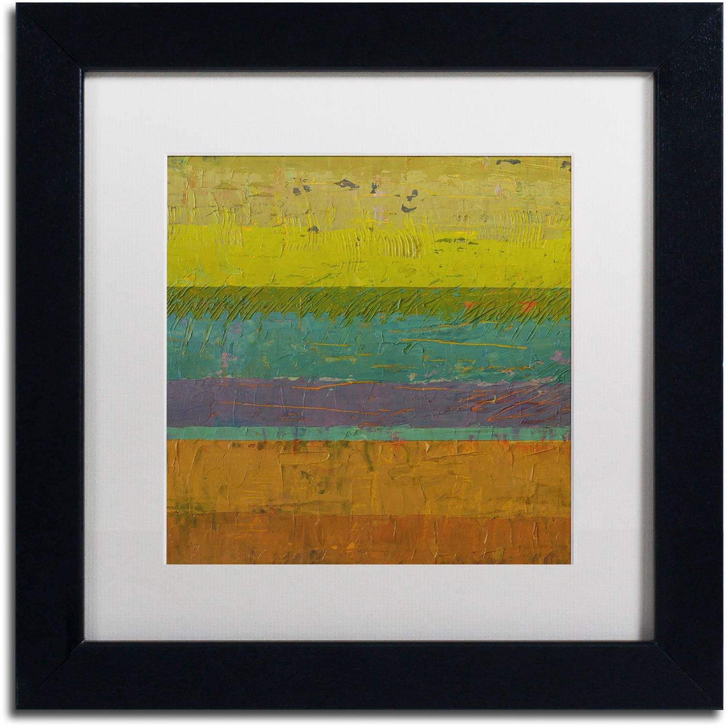 Trademark Fine Art "Chartreuse Line" Canvas Art by Michelle Calkins, White Matte, Black Frame