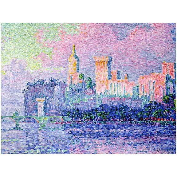 Trademark Fine Art Paul Signac Chateau de Papes, Avignon, 1900 Canvas Wall Art - 18x24