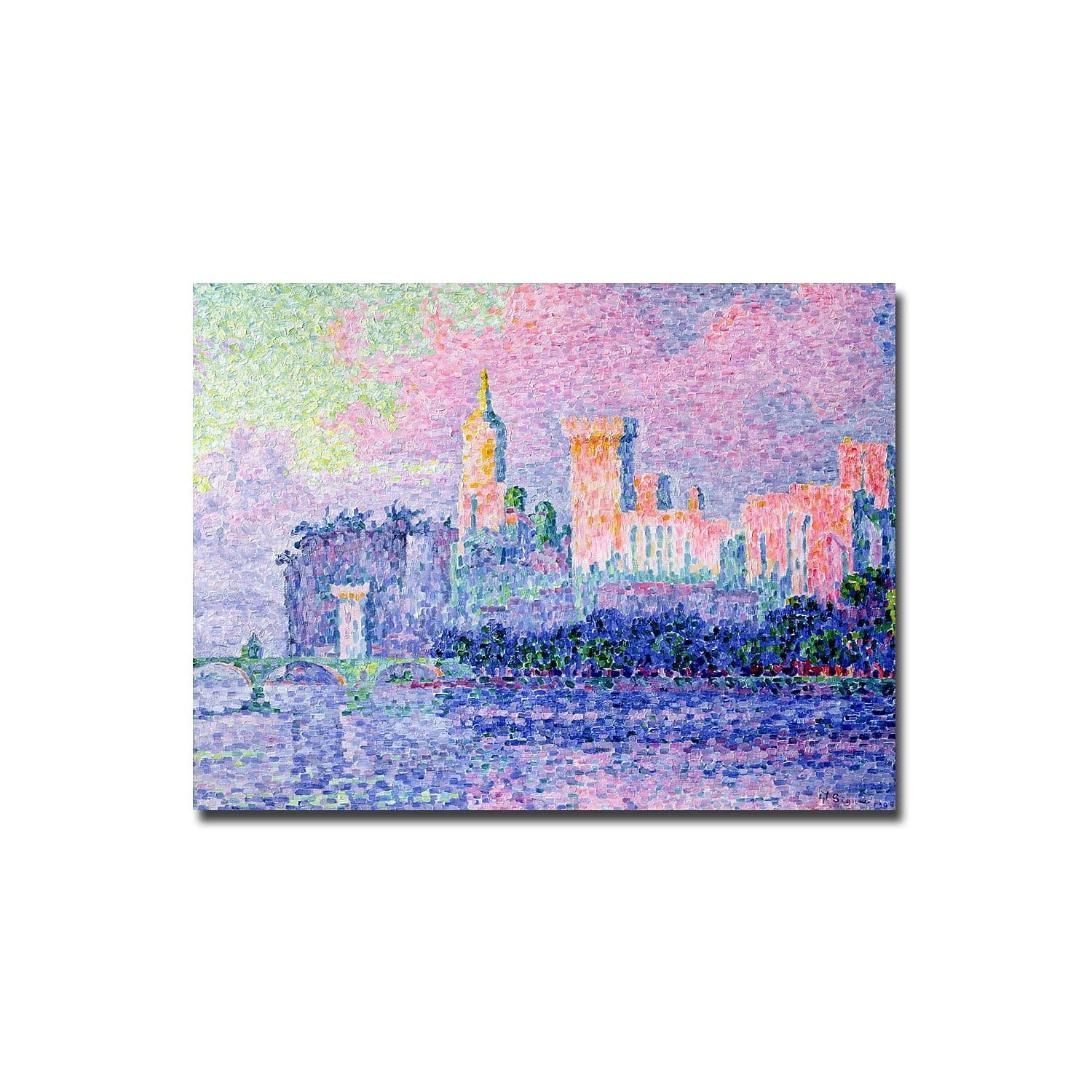 Paul Signac Skyline Landscape Canvas Print in Pastel Colors