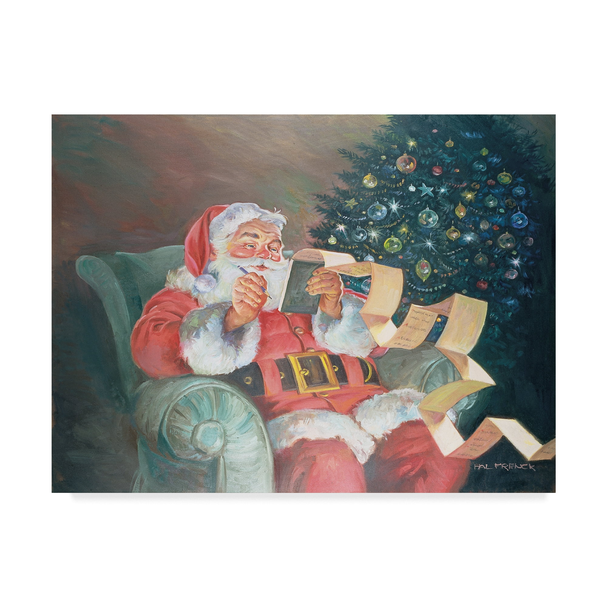 Trademark Fine Art 'Checking His List' Canvas Art by Hal Frenck