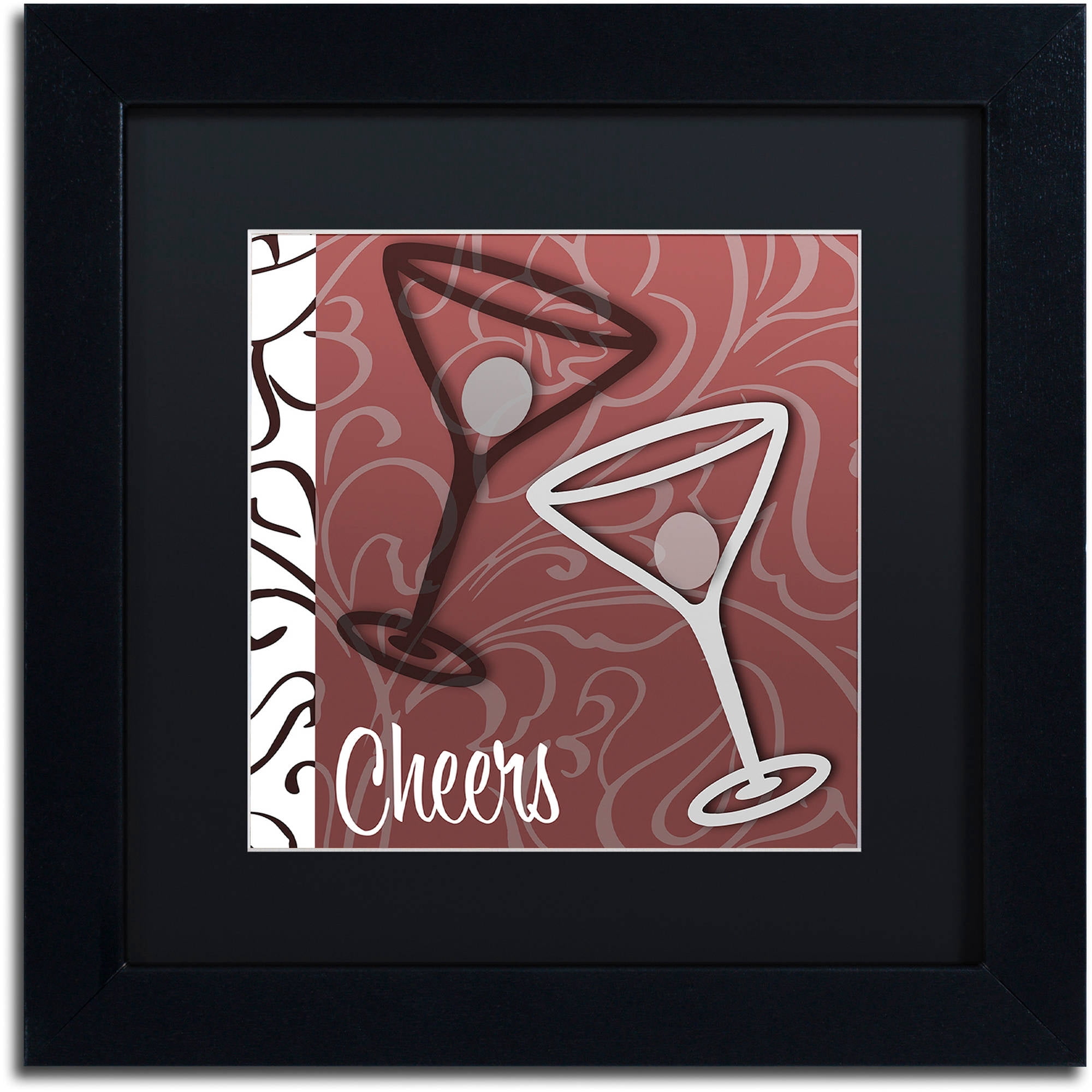 Trademark Fine Art "Cheers I" Canvas Art by Color Bakery Black Matte, Black Frame
