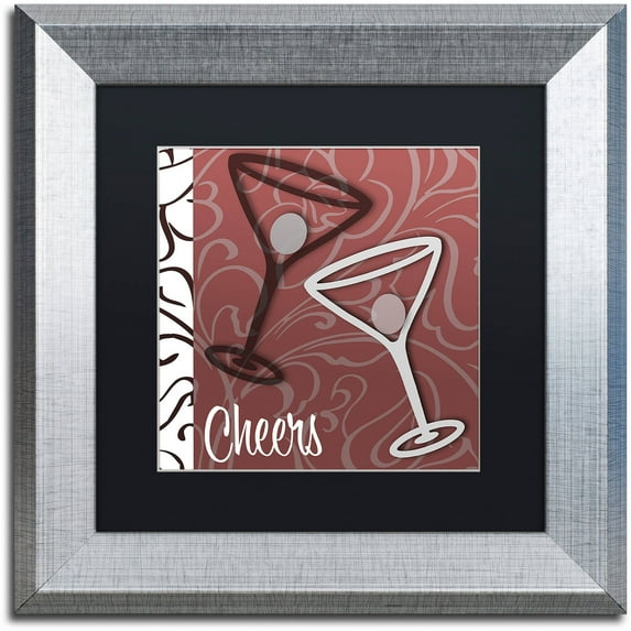 Trademark Fine Art "Cheers I" Canvas Art by Color Bakery Black Matte, Silver Frame