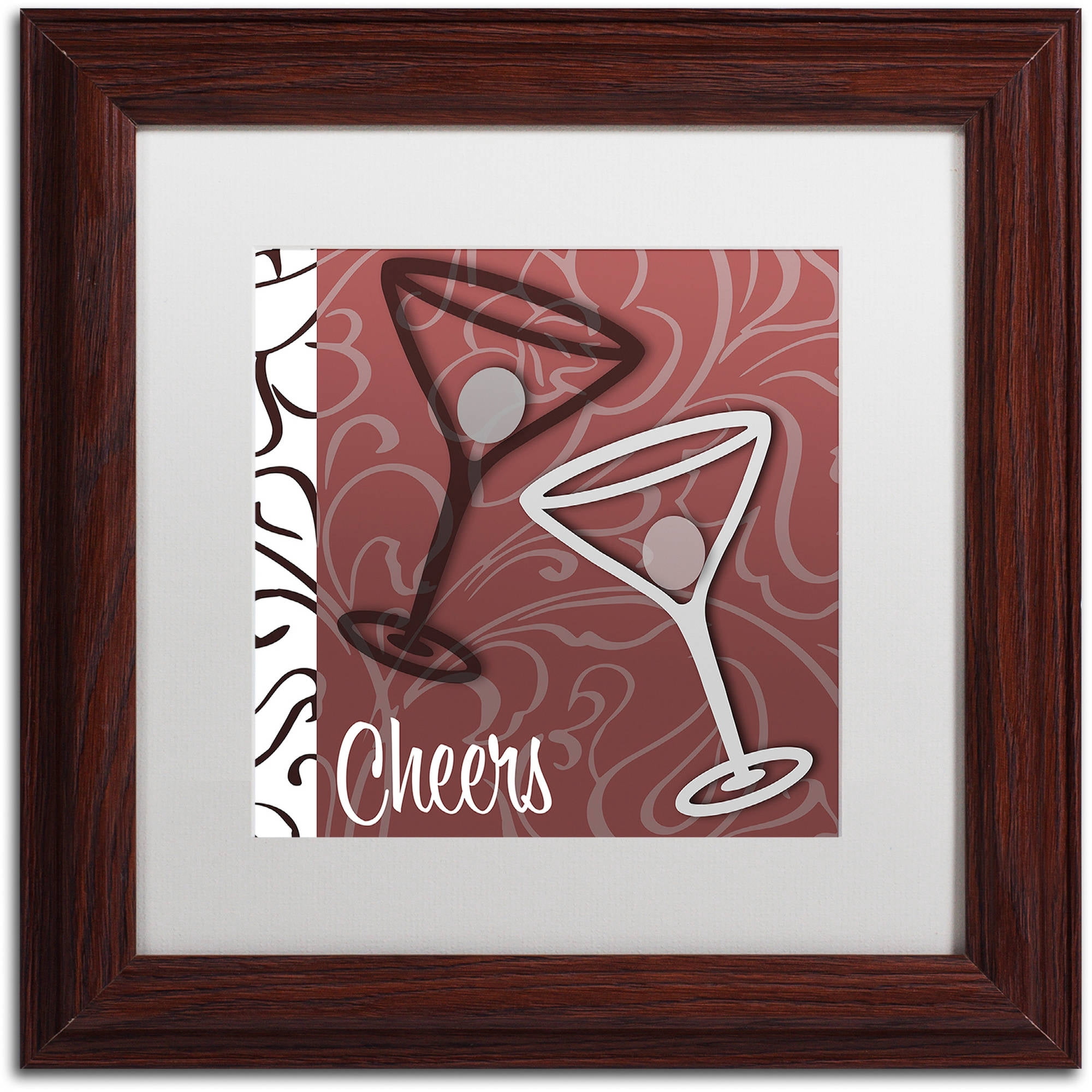 Trademark Fine Art "Cheers I" Canvas Art by Color Bakery White Matte, Wood Frame