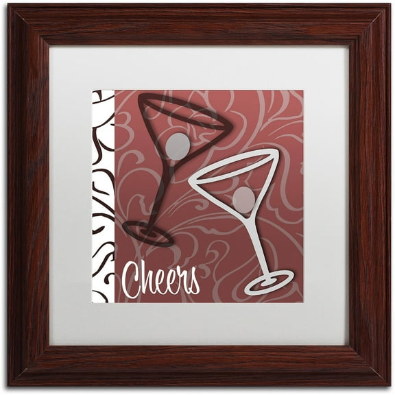 Trademark Fine Art "Cheers I" Canvas Art by Color Bakery White Matte, Wood Frame