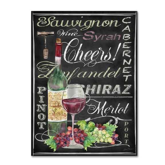 Trademark Fine Art 'Cheers Wine Art 1' Canvas Art by Jean Plout