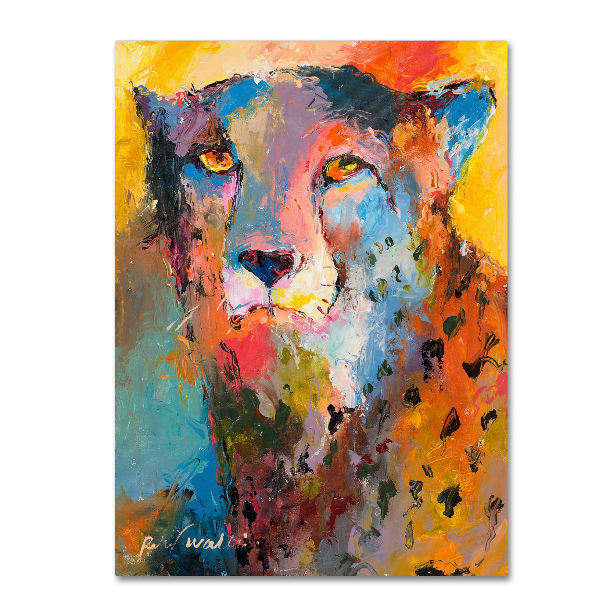 Colorful Cheetah Portrait Framed Canvas Print 14" x 19"