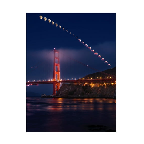 Trademark Fine Art Chengming Super Moon Lunar Eclipse Canvas Wall Art