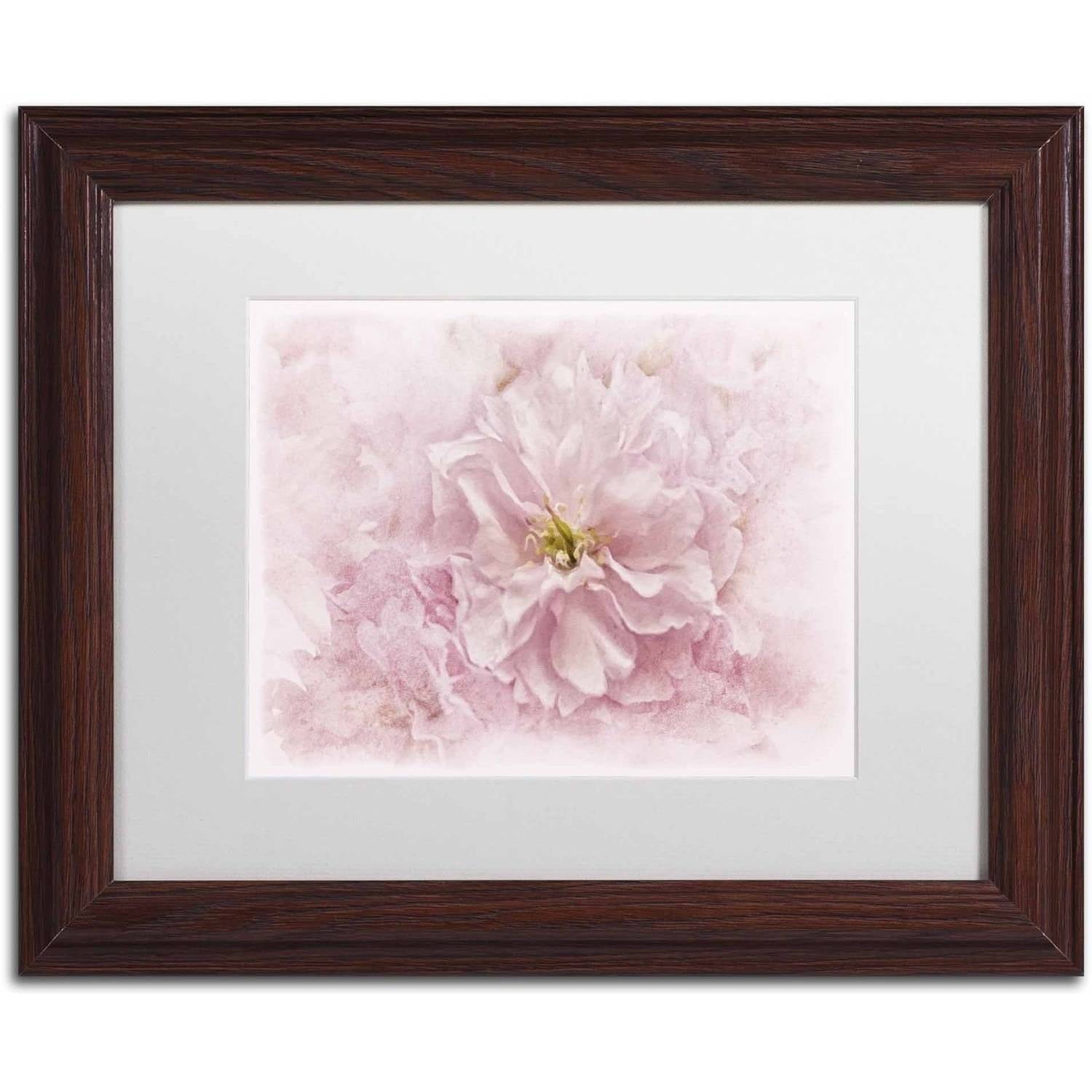 Trademark Fine Art 'Cherry Blossom' Canvas Art by Cora Niele, White Matte, Wood Frame