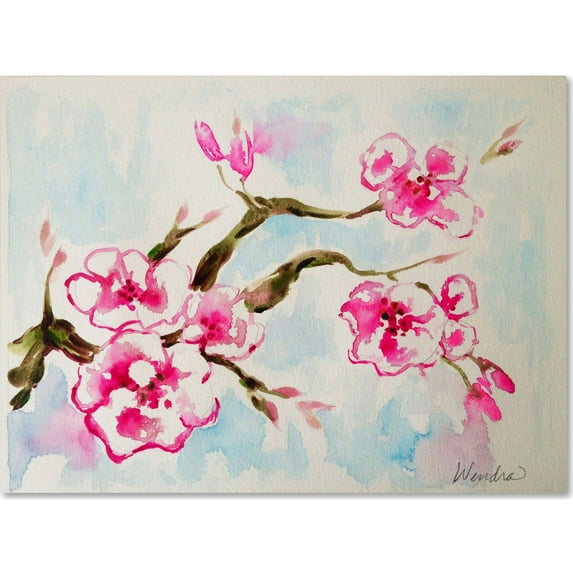 Trademark Fine Art "Cherry Blossom" Canvas Art by Wendra