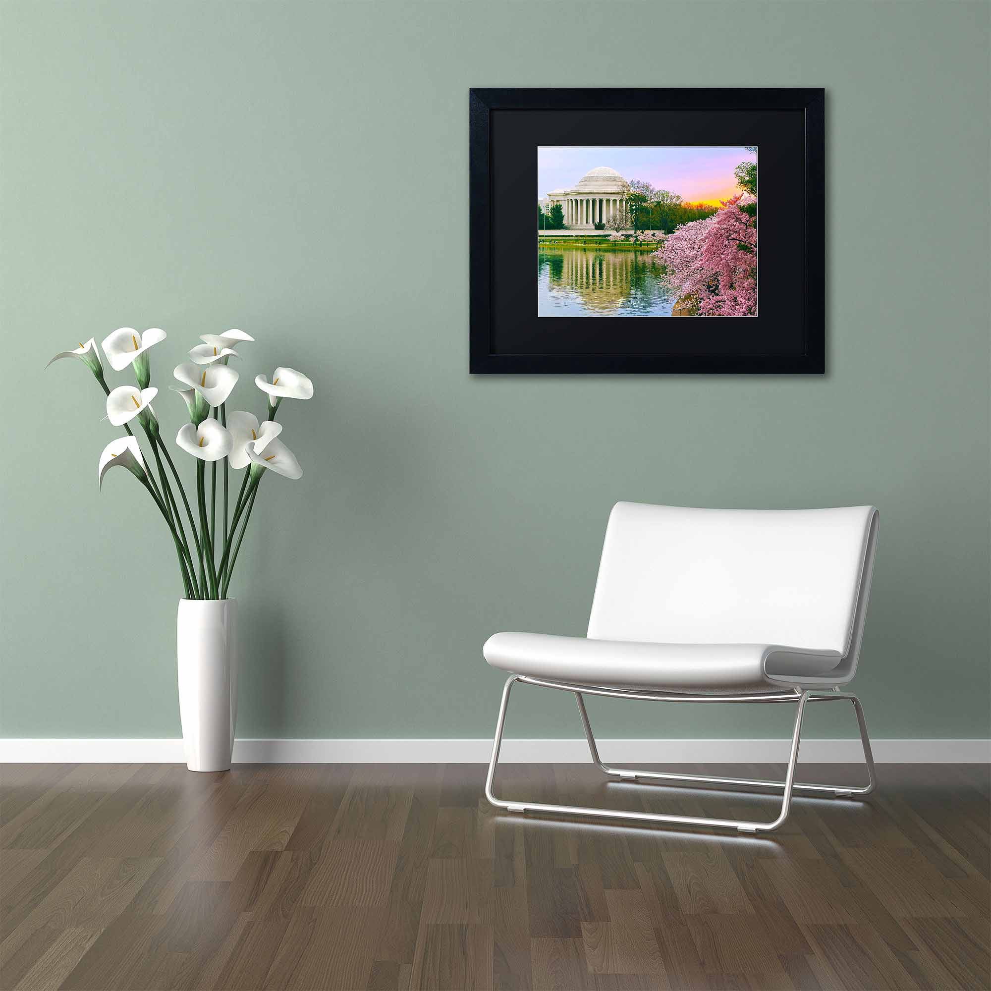 Trademark Fine Art "Cherry Blossoms 2014-6" Canvas Art by CATeyes, Black Matte, Black Frame