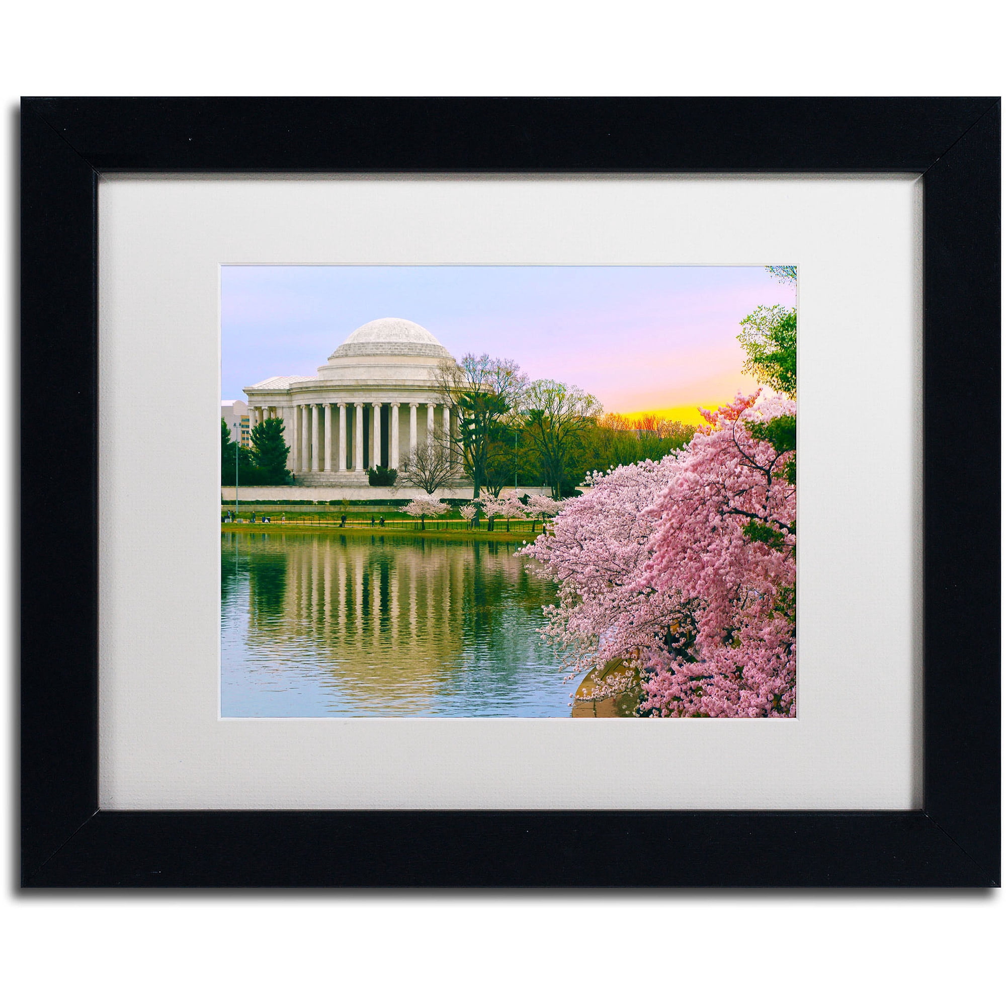 Trademark Fine Art "Cherry Blossoms 2014-6" Canvas Art by CATeyes, White Matte, Black Frame