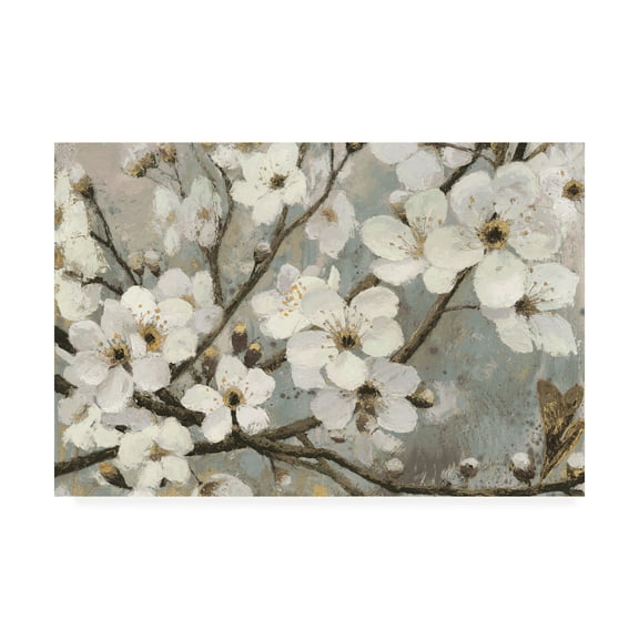 Trademark Fine Art 'Cherry Blossoms I Blue' Canvas Art by James Wiens