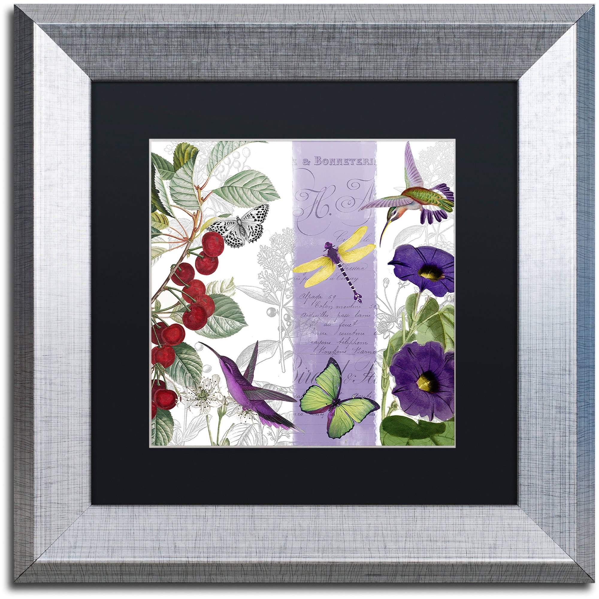 Trademark Fine Art "Cherry Picked I" Canvas Art by Color Bakery Black Matte, Silver Frame