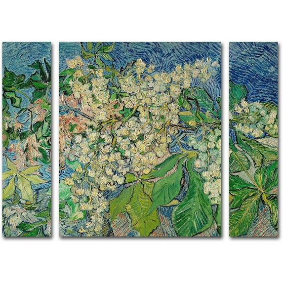 Trademark Fine Art ''Chesnut Branches'' by Vincent Van Gogh 30" x 41" Multi Panel Art Set Large (886511916487)