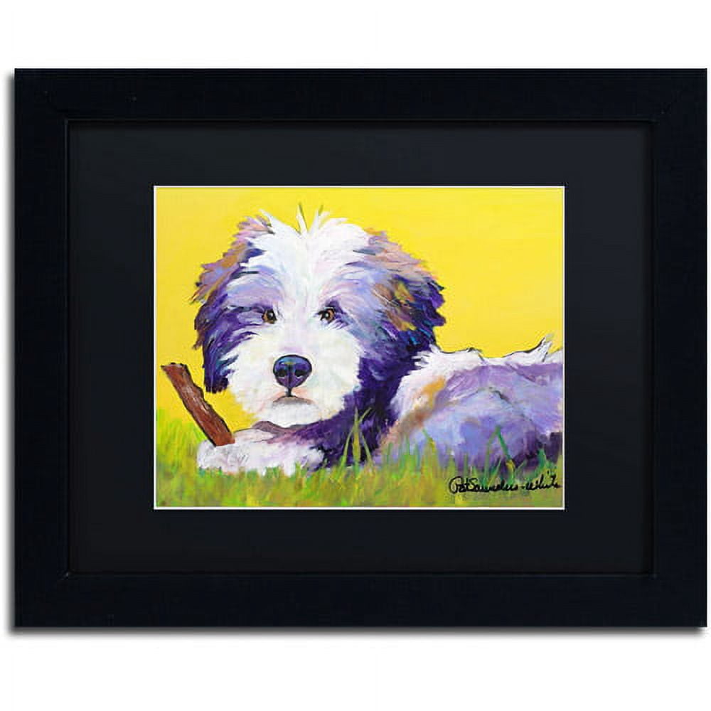 Trademark Fine Art "Chew Stick" Canvas Art by Pat Saunders-White, Black Mat, Black Frame