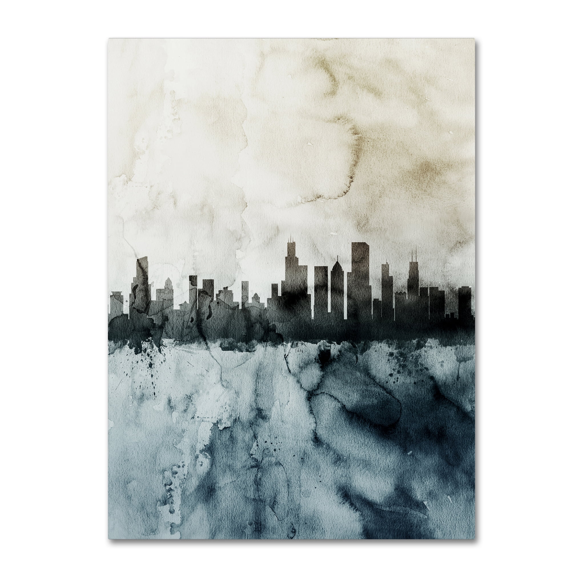 Trademark Fine Art "Chicago IL Skyline Tall 2 " Canvas Art by Michael Tompsett