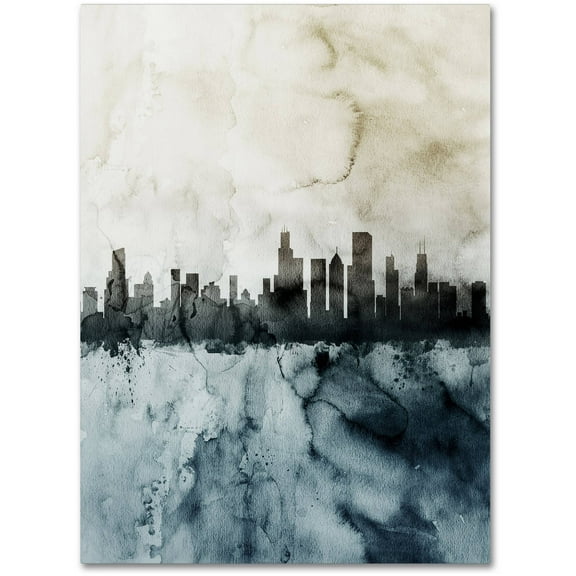 Trademark Fine Art "Chicago IL Skyline Tall 2 " Canvas Art by Michael Tompsett