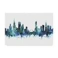 thumbnail image 1 of Trademark Fine Art 'Chicago Illinois Blue Teal Skyline' Canvas Art by Michael Tompsett, 1 of 3