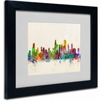 Trademark Fine Art "Chicago, Illinois" Canvas Art by Michael Tompsett, Black Frame