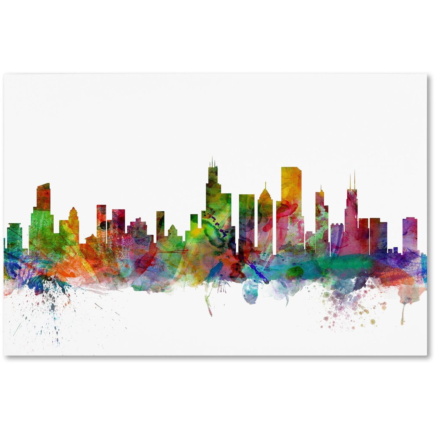 Trademark Fine Art "Chicago Illinois Skyline" Canvas Art by Michael Tompsett