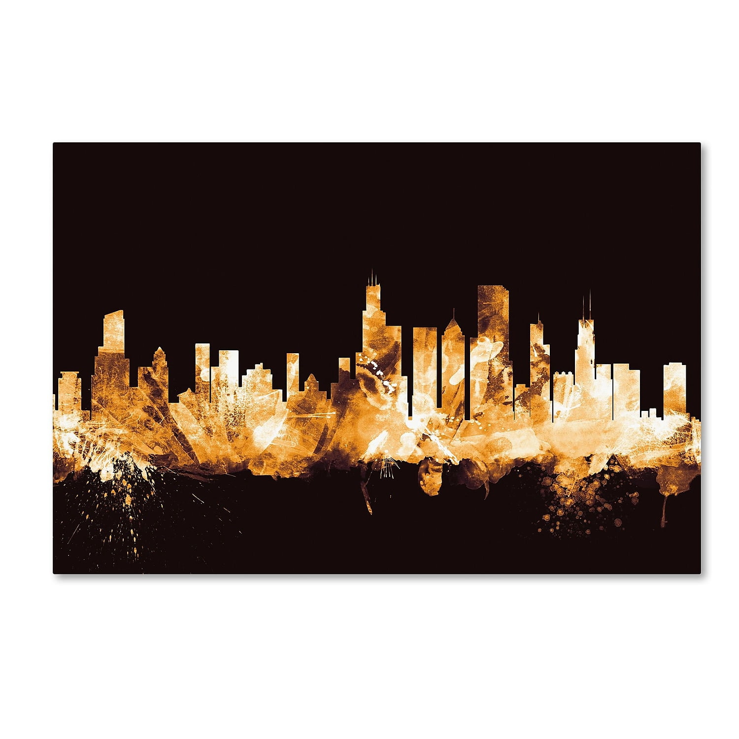 Trademark Fine Art "Chicago Illinois Skyline Gold" Canvas Art by Michael Tompsett