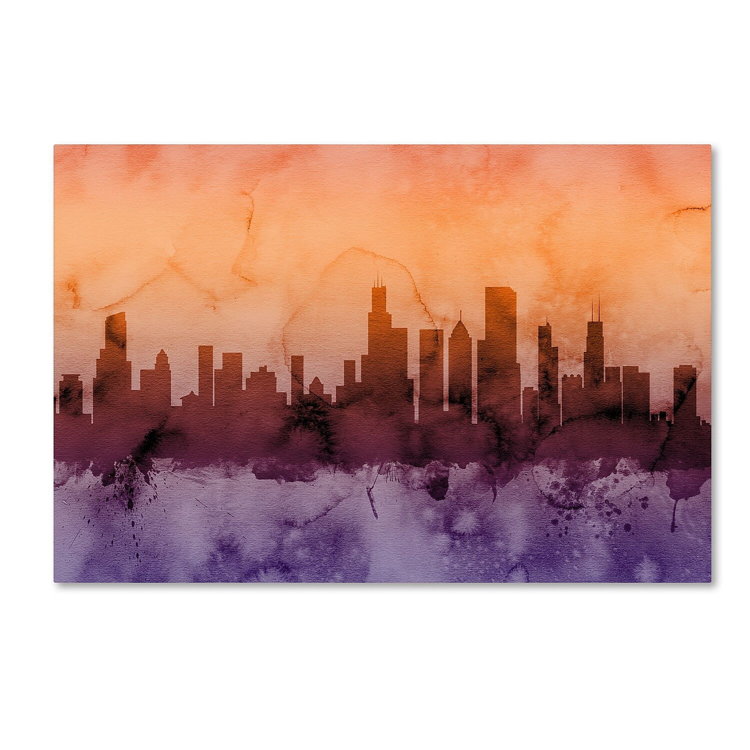 Trademark Fine Art "Chicago Illinois Skyline III" Canvas Art by Michael Tompsett