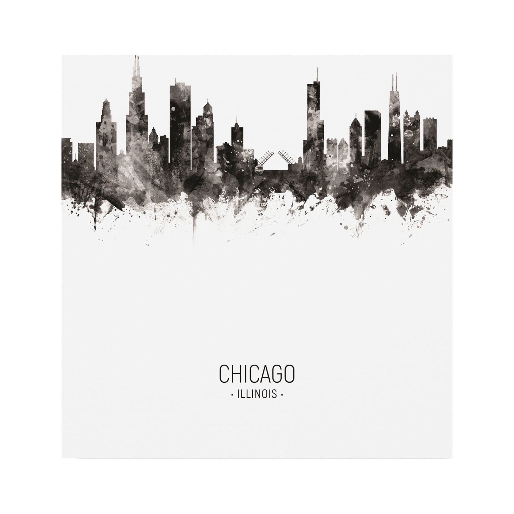 Trademark Fine Art 'Chicago Illinois Skyline Portrait II' Canvas Art by Michael Tompsett